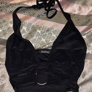 Boohoo Black Crop Top